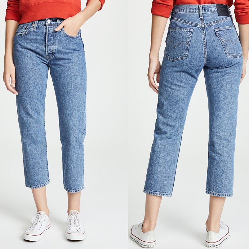 🚫SOLD🆕Levi 501 Made&Crafted Slim Crop Jean's - Picture 1 of 8